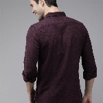THE BEAR HOUSE Men Purple Slim Fit Casual Shirt