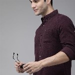 THE BEAR HOUSE Men Purple Slim Fit Casual Shirt