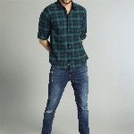 Roadster Men Green & Navy Blue Checked Casual Shirt