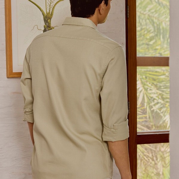 Andamen Premium Dobby Slim Fit Button-Down Collar Cotton Casual Shirt