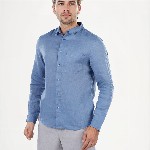 Celio Men Classic Fit Spread Collar Solid Pure Linen Casual Shirt