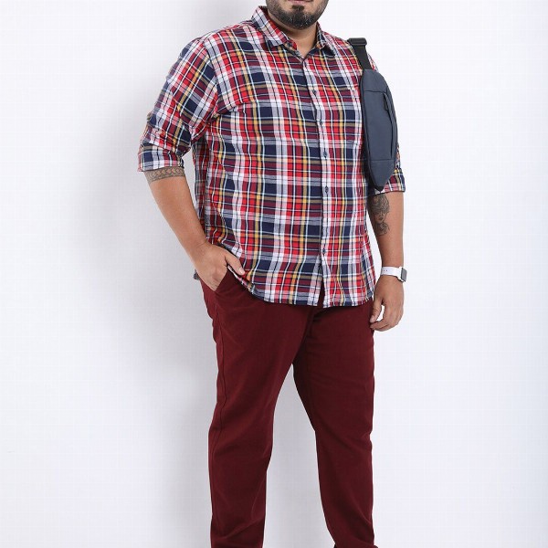 HIGHLANDER Men Plus Size Regular Fit Tartan Checks Casual Shirt