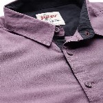 Roadster Men Purple Pure Cotton  Solid Opaque Casual Shirt