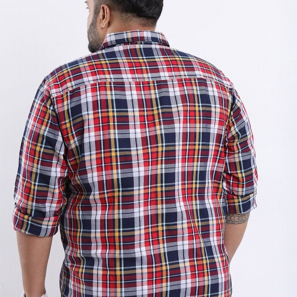 HIGHLANDER Men Plus Size Regular Fit Tartan Checks Casual Shirt