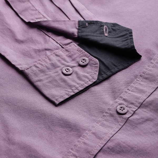 Roadster Men Purple Pure Cotton  Solid Opaque Casual Shirt