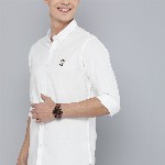 Mast & Harbour Men White Regular Fit Solid Casual Shirt