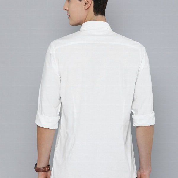 Mast & Harbour Men White Regular Fit Solid Casual Shirt