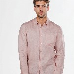 Celio Men Classic Regular Fit Spread Collar Solid Pure Linen Casual Shirt