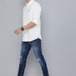 Mast & Harbour Men White Regular Fit Solid Casual Shirt