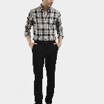 The Collection Checked Button Down Collar Long Sleeves Classic Slim Fit Cotton Shirt