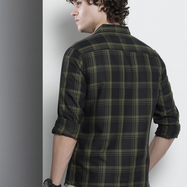 The Indian Garage Co Men Tartan Checked Casual Shirt