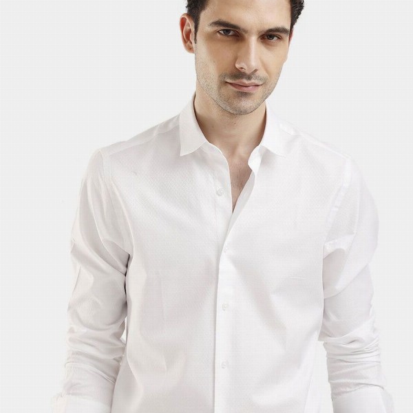 The Collection Classic Slim Fit Geometric Printed Spread Collar Shirt