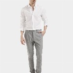 The Collection Classic Slim Fit Geometric Printed Spread Collar Shirt