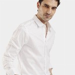 The Collection Classic Slim Fit Geometric Printed Spread Collar Shirt