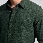WROGN Opaque Self Design Textured Pure Cotton Casual Shirt