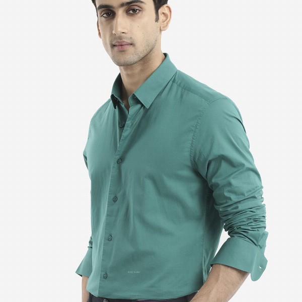 RARE RABBIT Men Cambroc Spread Collar Regular Fit Shirt