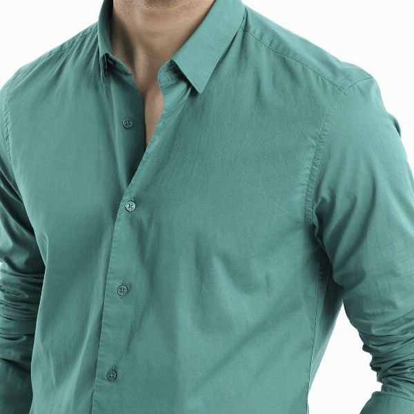 RARE RABBIT Men Cambroc Spread Collar Regular Fit Shirt