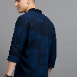 HERE&NOW Geometric Printed Slim Fit Opaque Casual Shirt