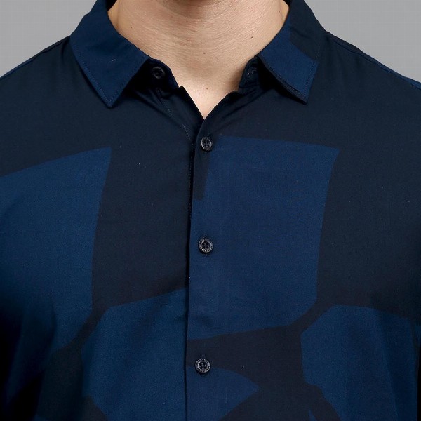 HERE&NOW Geometric Printed Slim Fit Opaque Casual Shirt
