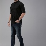 Roadster Men Black Pure Cotton Casual Shirt