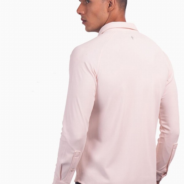 Harfun Men Spread Collar Solid Casual Shirt