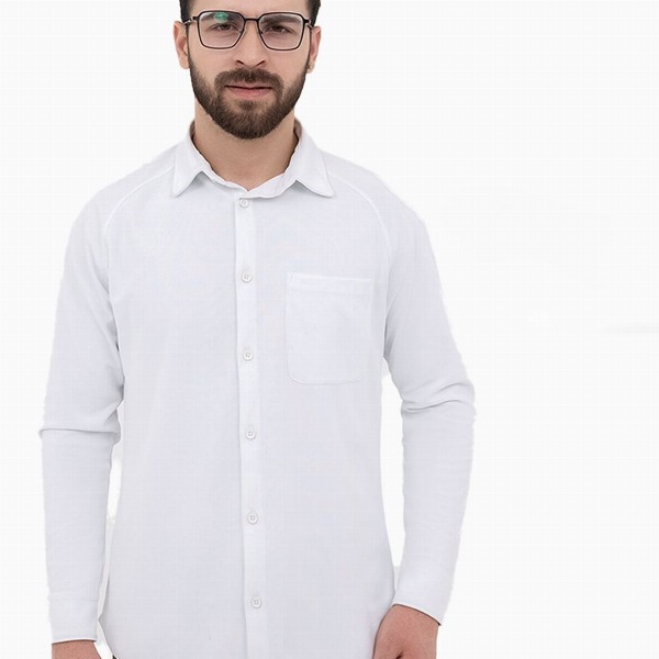 Harfun Men Spread Collar Solid Casual Shirt