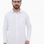 Harfun Men Spread Collar Solid Casual Shirt