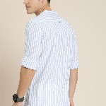 Moda Rapido Men Blue & White Slim Fit Striped Casual Shirt