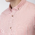 Mast & Harbour Men Pink & White Slim Fit Striped Casual Shirt