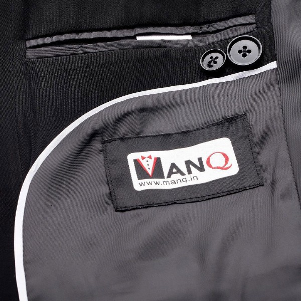 MANQ Slim-Fit Bandhgala Single-Breasted Blazer