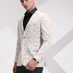 INVICTUS Slim Fit Checked Notched Lapel Single Breasted Blazer