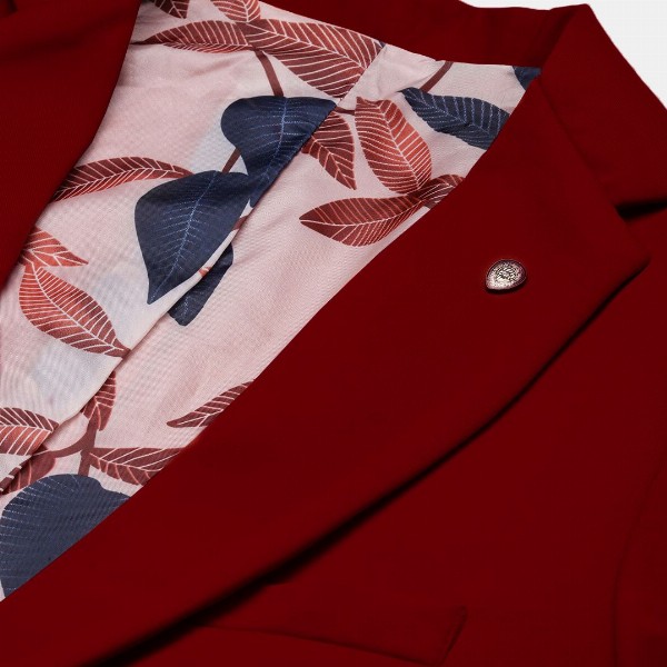 SHOWOFF Slim-Fit Notched Lapel Collar Single-Breasted Cotton Casual Blazer