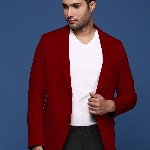 SHOWOFF Slim-Fit Notched Lapel Collar Single-Breasted Cotton Casual Blazer