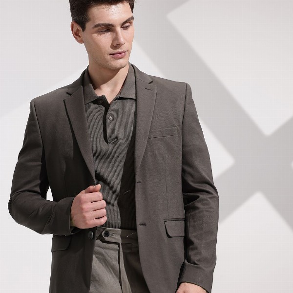 INVICTUS Notched Lapel Collar Slim Fit Semiformal Blazer