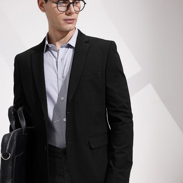 INVICTUS Notched Lapel Collar Slim Fit Formal Blazer