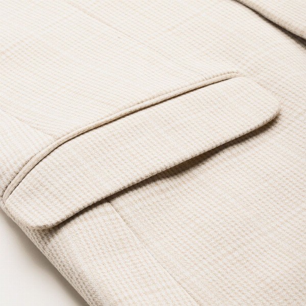 INVICTUS Checked Peaked Lapel Double-Breasted Slim Fit Blazer