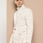 INVICTUS Checked Peaked Lapel Double-Breasted Slim Fit Blazer