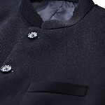 MANQ Mandarin Collar Slim-Fit Bandhgala Single-Breasted Blazer