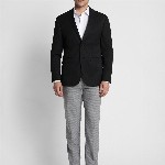 Peter England Men Black Solid Slim-Fit Single-Breasted Blazer