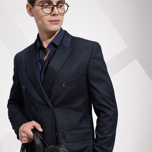 INVICTUS Notched Lapel Collar Slim Fit Formal Blazer