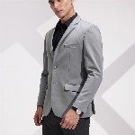 INVICTUS Slim Fit Notched Lapel Single Breasted Formal Blazer