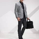 INVICTUS Slim Fit Notched Lapel Single Breasted Formal Blazer