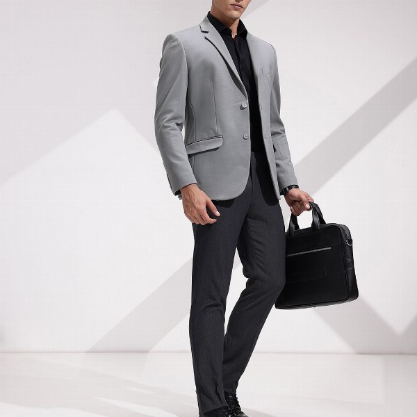 INVICTUS Slim Fit Notched Lapel Single Breasted Formal Blazer