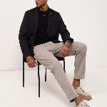 SHOWOFF Self Design Slim Fit Single-Breasted Cotton Blazer