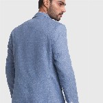 ColorPlus Men Blue Self Design Single-Breasted Formal Blazers