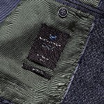 Blackberrys Men Navy Blue Textured Slim Fit Single-Breasted Formal Blazer