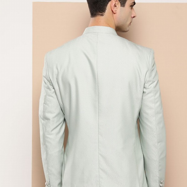 INVICTUS Geometric Woven Design Slim Fit Smart Casual Blazer