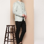 INVICTUS Geometric Woven Design Slim Fit Smart Casual Blazer