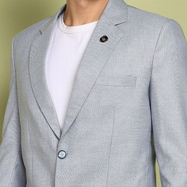 INVICTUS Men Self Design Slim-Fit Single Breasted Blazer