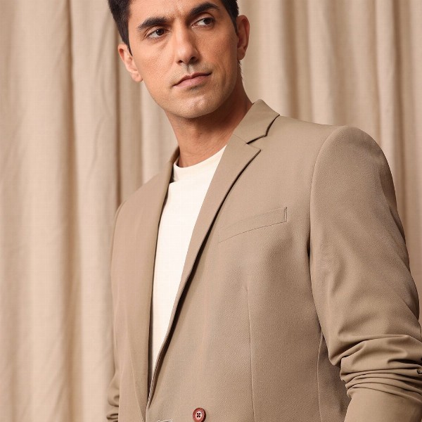 Mr Bowerbird Tailored Fit Double Breasted Casual Blazer